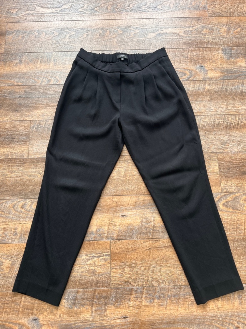 Black Elastic Waist Babaton Pleated Pants